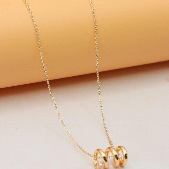 Minimal Spiral Pendant Rose Gold Necklace, XPNL0221 - Picture 11 of 13